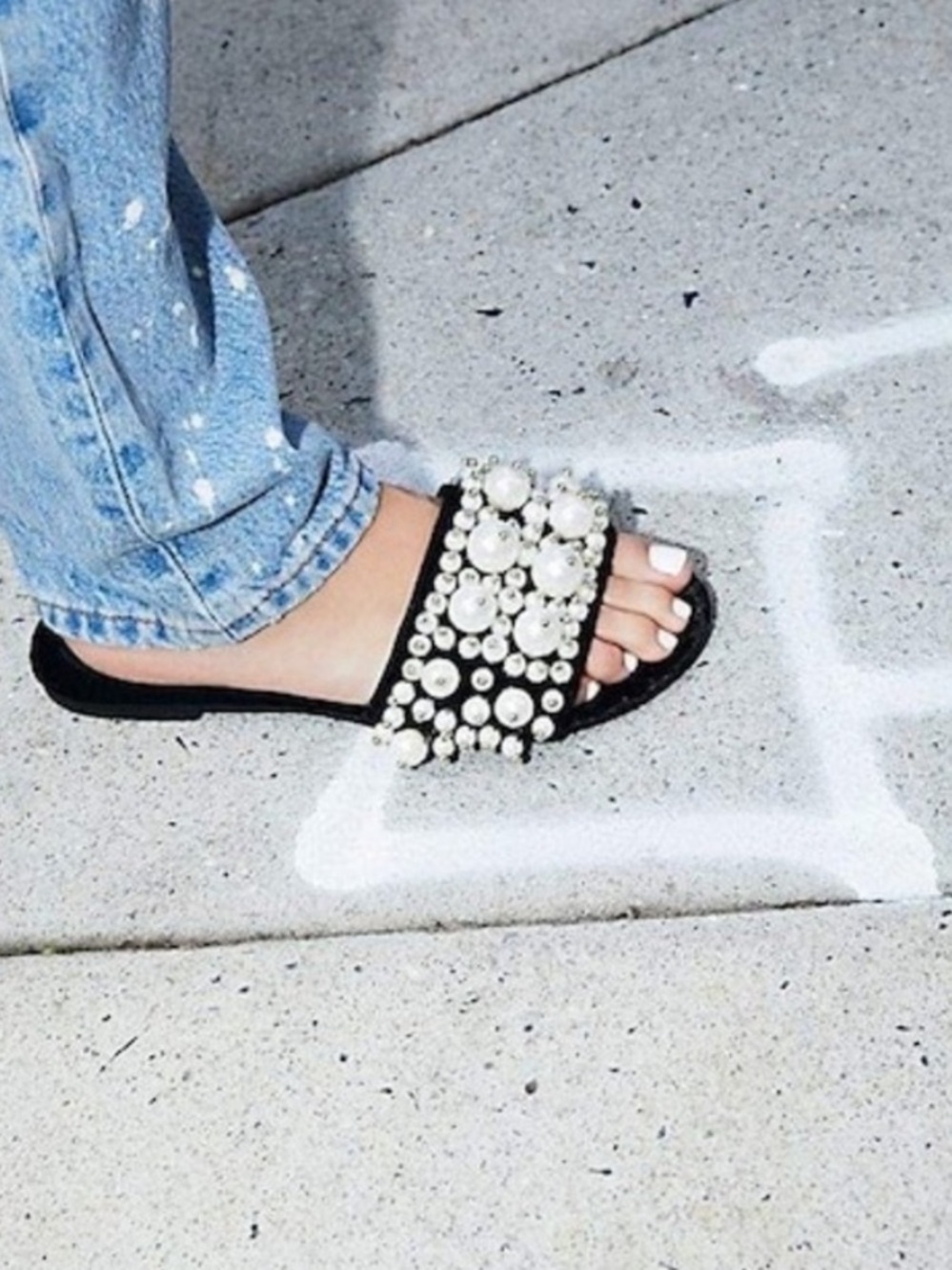 Jeffrey Campbell for Free People Navy Pearl Slides